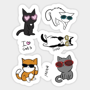 Funny cats with glasses Sticker
